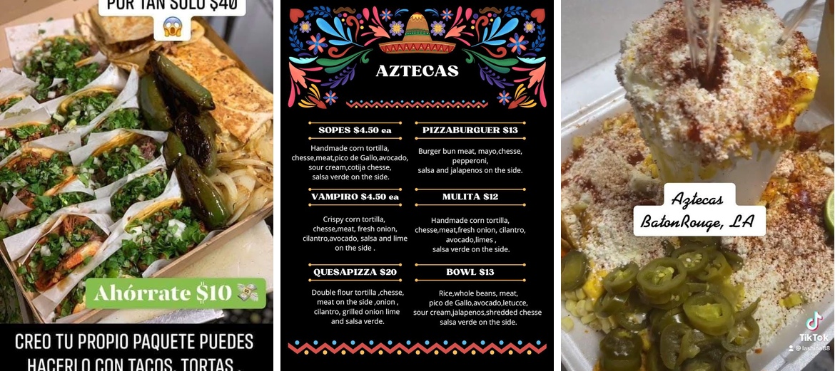 Aztecas Taco Truck Menu