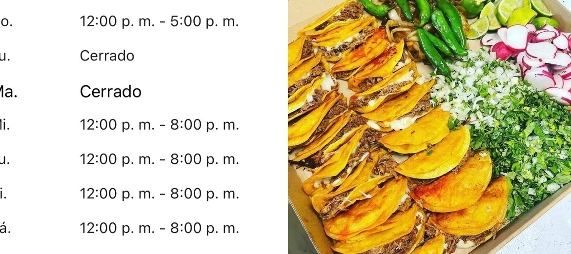 Aztecas Taco Truck Menu